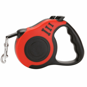 Cat Traction Rope Belt Dogs Walking Automatic Flexible Dog Leash (Color: Red)